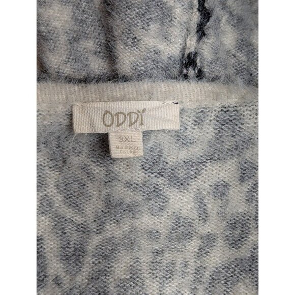 ODDY Womens 3XL Leopard Print Button Front Sweater Cardigan Long Sleeve Mob Wife - Picture 10 of 11